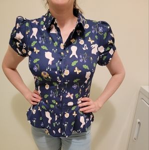 NWT Modcloth X Collectif Enchanted Blouse XS UK8 US4